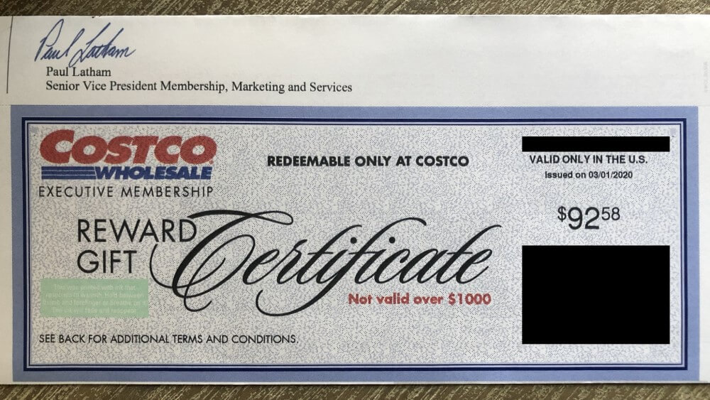 Costco reward gift certificate 2020 Gocha Maze 