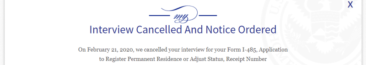 Case Status Interview Cancelled