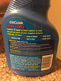 OxiClean Max Force Label